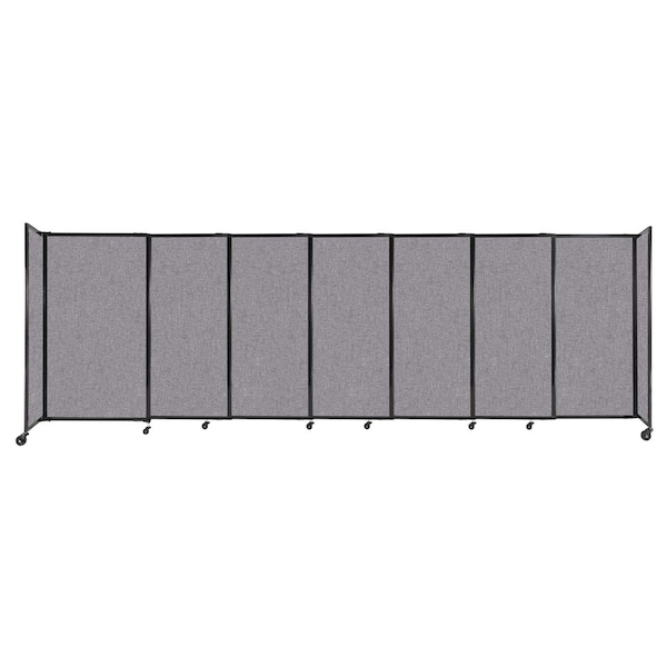 StraightWall Sliding Portable Partition 15'6" x 5' Cloud Gray Fabric